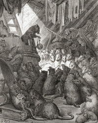 La Fontaine's Fable: Mice Council Fine Art Print by Gustave Doré