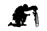 Silhouette of a Soldier Kneeling Fine Art Print by Oleg Zabielin
