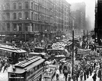 Chicago: Traffic Fine Art Print - Historical Street Scene from 1909