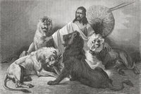 Tewodros II Holding Audience Surrounded by Lions Fine Art Print