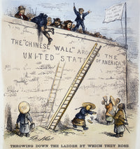 Throwing Down the Ladder Cartoon Print by Thomas Nast