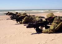 Lithuanian Special Forces Beach Formation Fine Art Print by Stocktrek Images