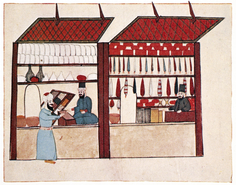 Ottoman Bazaar 17th Century Turkish Miniature Poster Print by Granger Collection