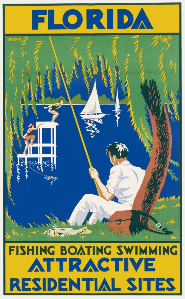 Florida Travel Poster Fine Art Print by Mary Evans Picture Library