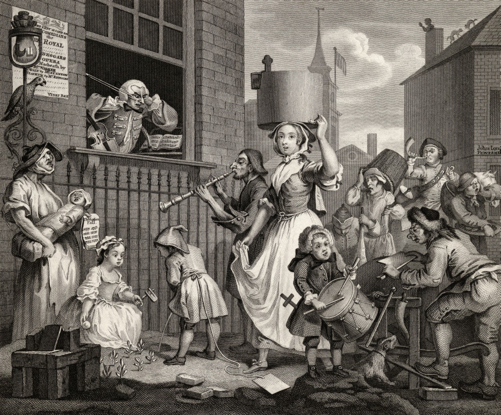 The Enraged Musician Fine Art Print by Hogarth - 1833