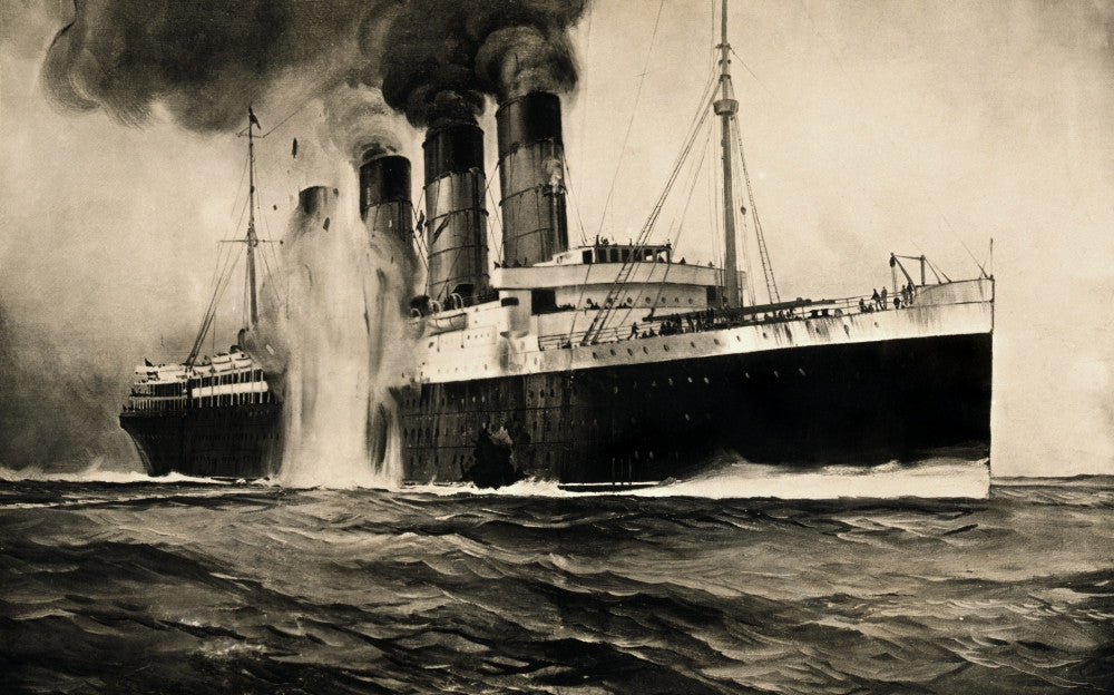 WWI Sinking of the RMS Lusitania 1915 Fine Art Print by Science Source