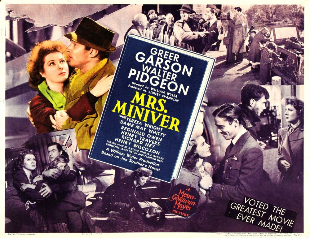 Mrs. Miniver Movie Poster Fine Art Print featuring Greer Garson and Walter Pidgeon