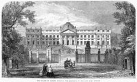 Palace of Laeken, Brussels Wood Engraving Fine Art Print - 1865