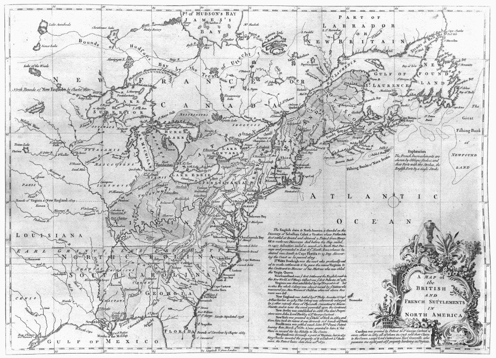Historical North America Map - Mid-18th Century Fine Art Print by Granger Collection