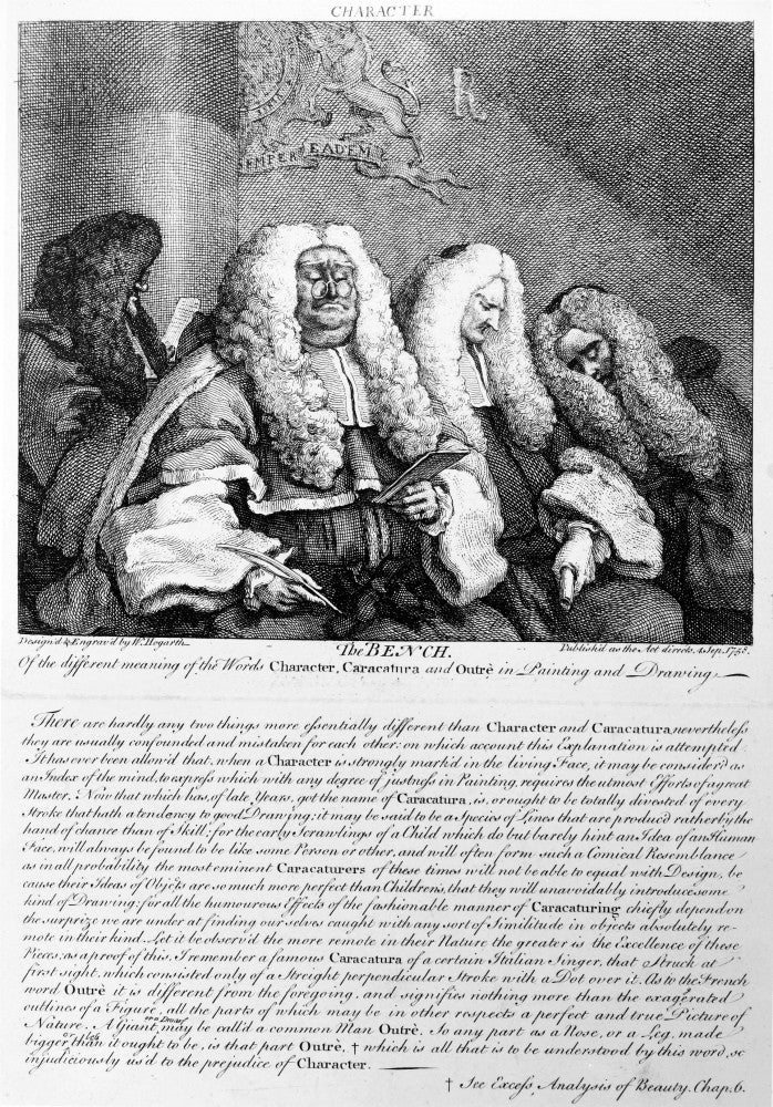 Hogarth: The Bench - Satirical Engraving Fine Art Print (1758)
