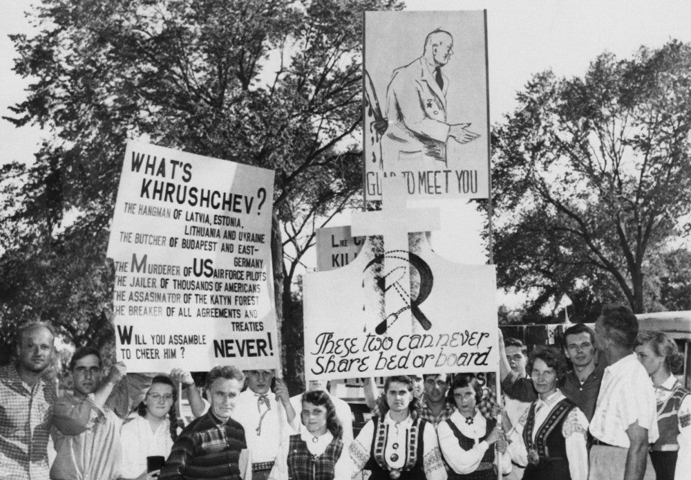 Latvian Society of Iowa Protests Khrushchev's Visit Historical Poster Print