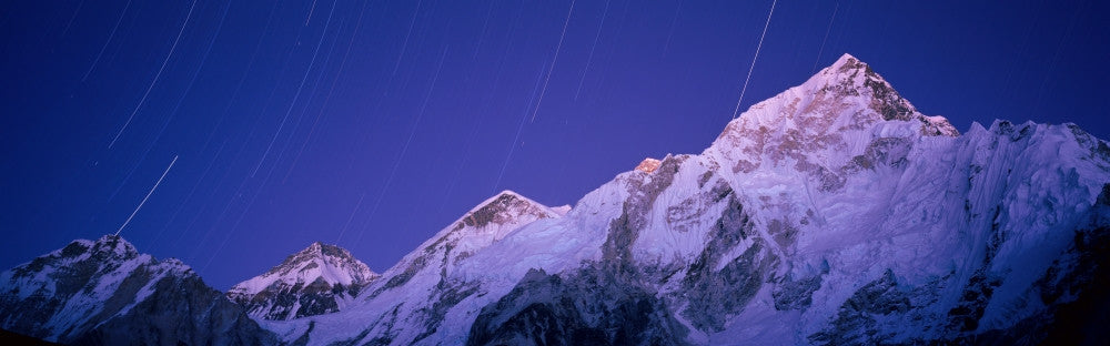 Star Trails Above Snowcapped Nuptse and Mt Everest Print - Khumbu, Nepal