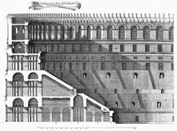 Colosseum Cross-Section Fine Art Print - 1725 Engraving by Carlo Fontana