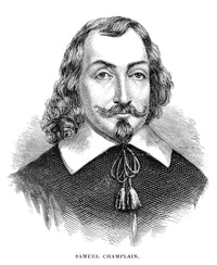 Samuel De Champlain 19th Century Wood Engraving Poster Print