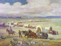 Wagon Trail Fine Art Print by Oscar Edmund Berninghaus