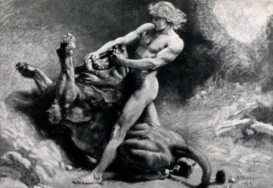Samson and the Lion Fine Art Print by Leon Joseph Florentin Bonnat