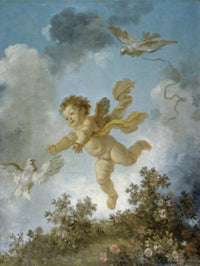 Love Reaching for a Dove Fine Art Print by Jean Honor Fragonard