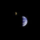 Earth and Moon Poster Print Captured by Voyager 1