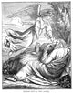 Elijah and the Angel Wood Engraving Fine Art Print - 1884