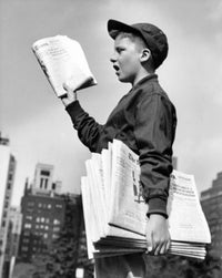 Teenage Boy Selling Newspapers Fine Art Print - Multiple Sizes Available