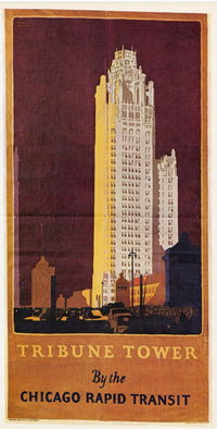 Chicago Tribune Tower Lithograph Poster Print (1925) by Granger Collection