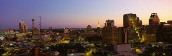 San Antonio, Texas Buildings at Dusk Photo Print by Panoramic Images
