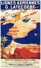 1921 Aviation Poster for French Airline promoting Air Mail & Travel