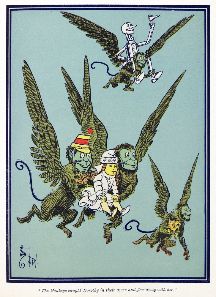 The Monkeys Caught Dorothy Poster Print from The Wizard Of Oz by W.W. Denslow