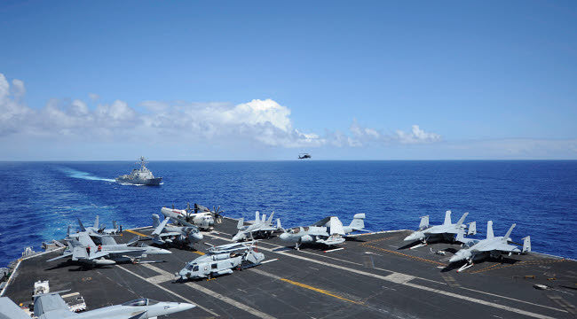 Aircraft Carrier USS Nimitz Flight Deck Fine Art Print by Stocktrek Images