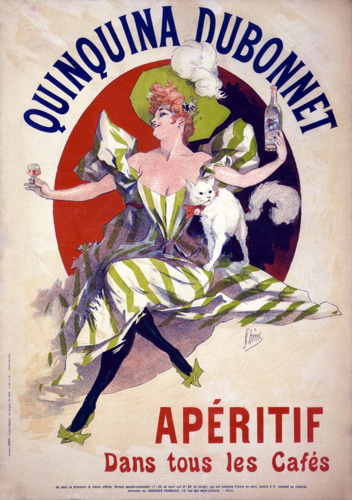 Ad: Alcohol, 1895 - Quinquina Dubonnet Aperitif Lithograph Poster Print