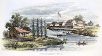 Fort Dearborn 1812 Historic Wood Engraving Poster Print by Granger Collection