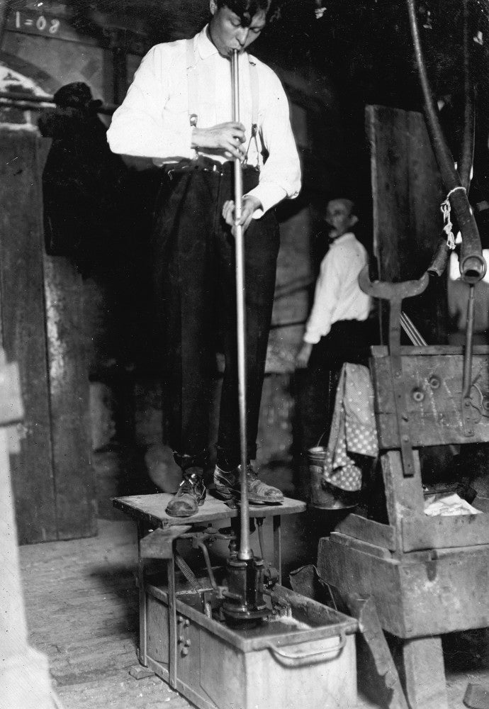 Hine: Glass Blower Fine Art Print - 1908 Photograph by Lewis Hine