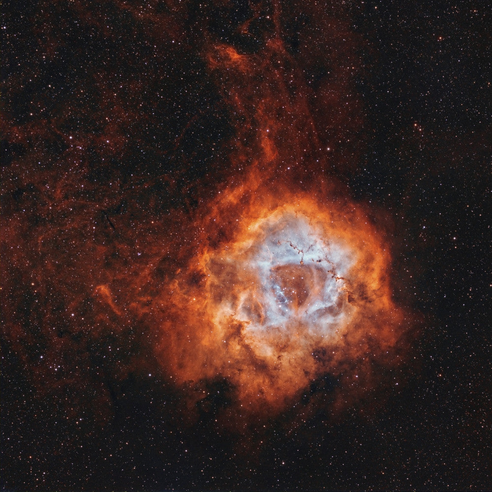 The Rosette Nebula with Open Cluster NGC 2244 Fine Art Print by Rolf Geissinger