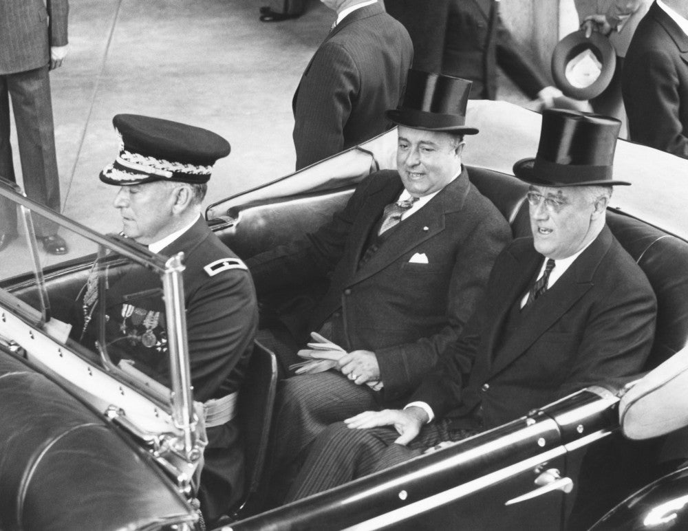 Franklin Roosevelt and Anastasio Somoza Historical Poster Print