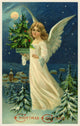 Christmas Angel Fine Art Print by Mary Evans Picture Library