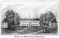 William and Mary College Wood Engraving Print - 1856