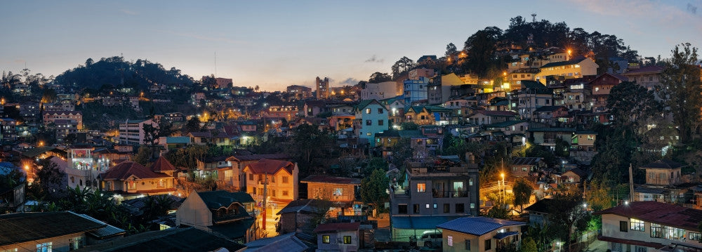 Night View of Baguio City Fine Art Print by Panoramic Images