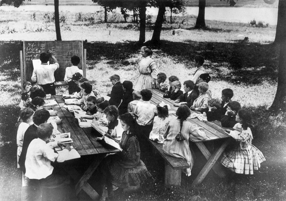 Camp Algonquin Math Class Fine Art Print - C1911 Photograph