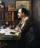 Rudyard Kipling Oil on Canvas Fine Art Print by Sir Philip Burne-Jones