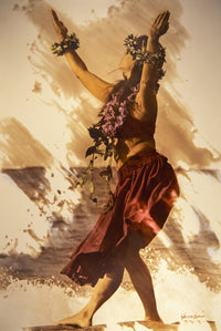 Young Woman with Leis Hula on Beach Fine Art Print by Himani Smeaton