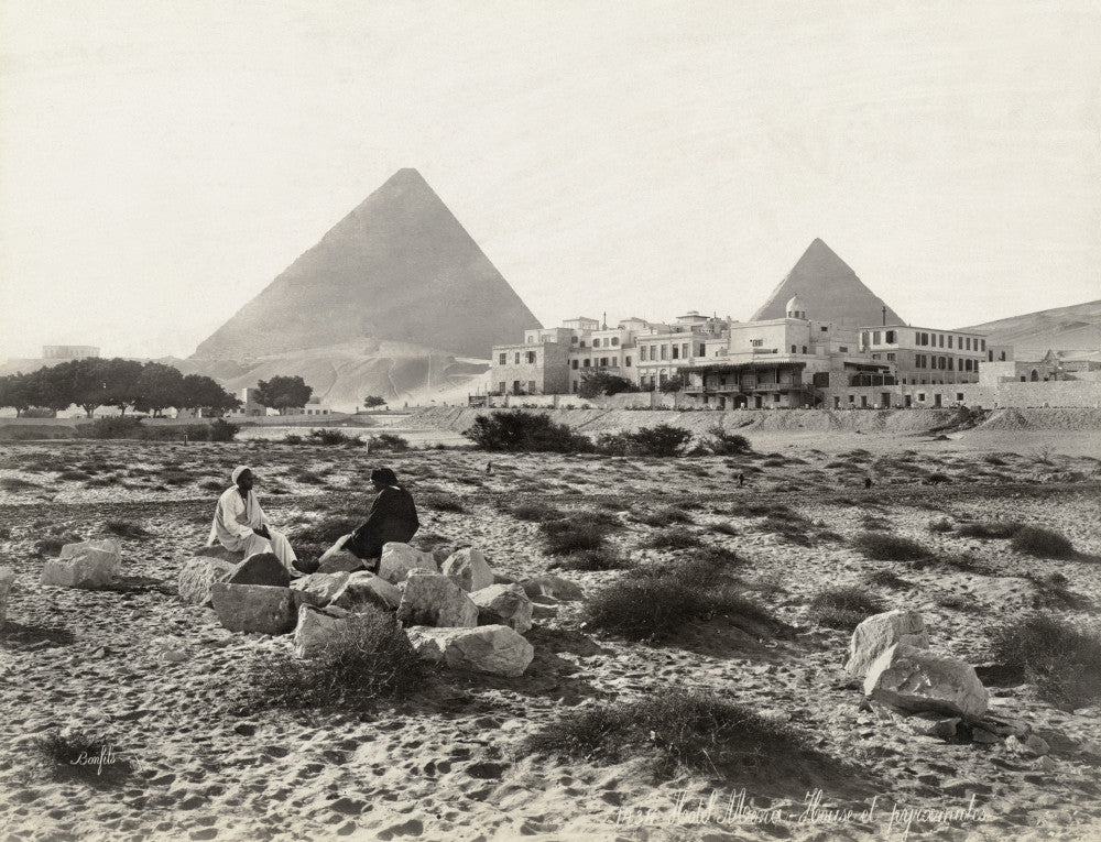 Mena House Hotel at Giza with Pyramids - Vintage Photograph Print