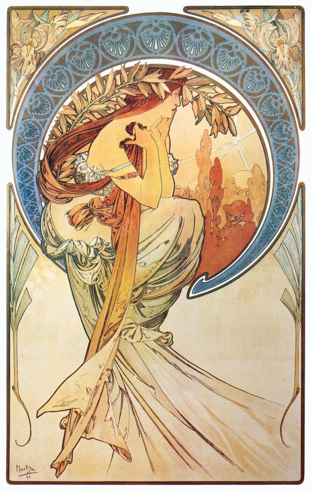 Mucha: Poetry, 1898 Lithograph Fine Art Print by Alphonse Mucha