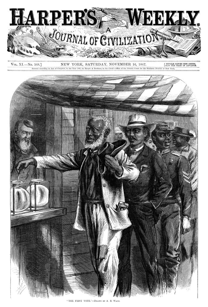 Harper's Weekly Front Page Print: The First Vote (1867) by Granger Collection