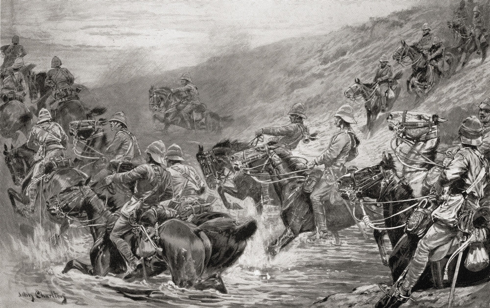 The Dash For Kimberley: 10th Hussars at Klip Drift - Fine Art Print