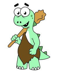 Cartoon Tyrannosaurus Rex Caveman Poster Print