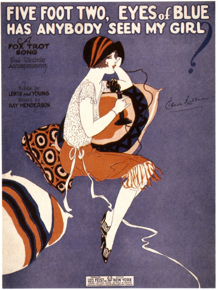 Five Foot Two, Eyes Of Blue Foxtrot Song Sheet Cover Print, 1925