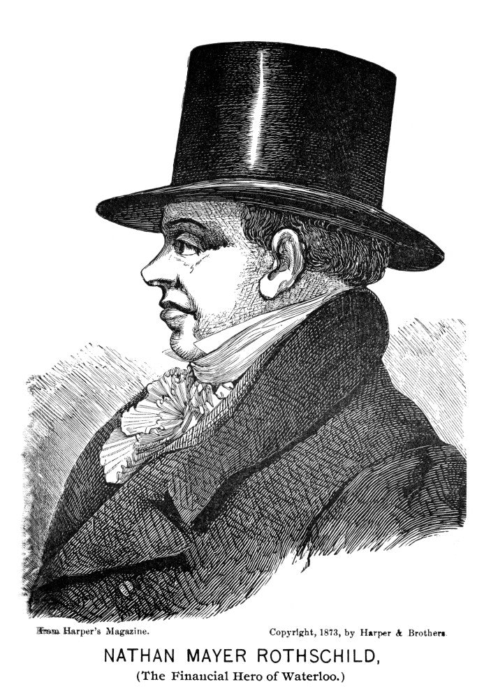 Nathan Meyer Rothschild Wood Engraving Fine Art Print - 1873