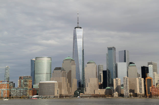 One World Trade Center and Manhattan Skyscrapers Poster Print by Susan Pease