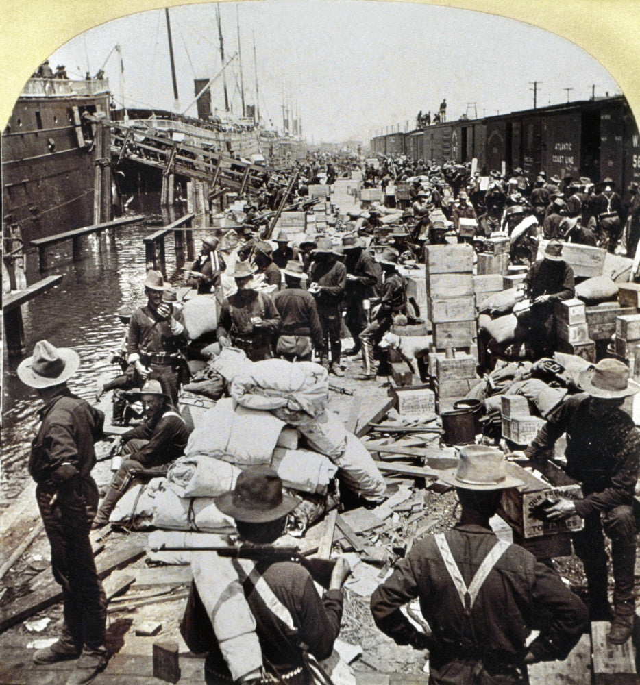 American Troops Boarding for Cuba - Spanish-American War Poster Print by Granger Collection