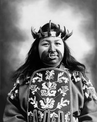 Tlingit Native American Woman in Full Potlatch Costume - Photograph, 1906
